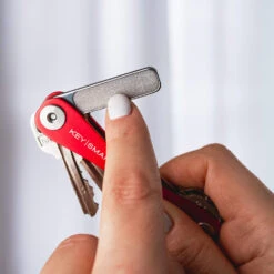 KeySmart NanoFile Keychain Nail File And Mirror -Multifunctional Tool Store KS112SS KeySmart NanoFile Filing Nails