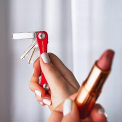 KeySmart NanoFile Keychain Nail File And Mirror -Multifunctional Tool Store KS112SS KeySmart NanoFile Mirror in Use