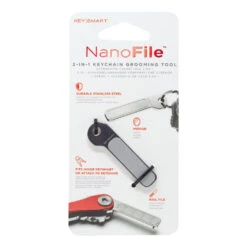KeySmart NanoFile Keychain Nail File And Mirror -Multifunctional Tool Store KS112SS KeySmart NanoFile in Package