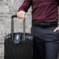 KeySmart RecoverID Anonymous Lost And Found Tag 9 KeySmart RecoverID Anonymous Lost And Found Tag -Multifunctional Tool Store KS701SS KeySmart RecoverID Tag on Luggage