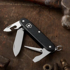Victorinox Pioneer Black Alox Swiss Army Knife -Multifunctional Tool Store SA0820123R Black Pioneer Open