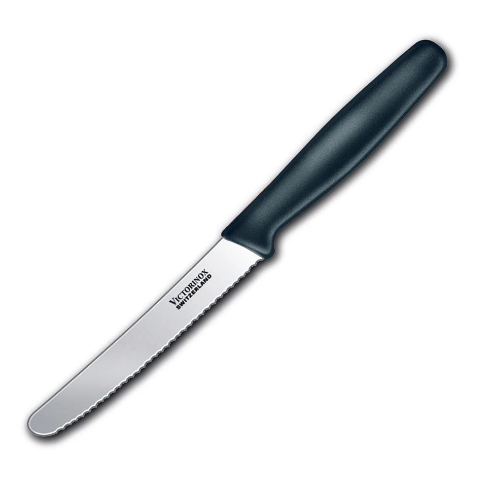 Victorinox Classic 4.5" Serrated Tomato/Bagel Knife - Black 1 Victorinox Classic 4.5" Serrated Tomato/Bagel Knife - Black