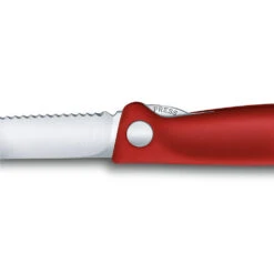 Swiss Classic 4.3" Foldable Serrated Paring Knife By Victorinox 14 Swiss Classic 4.3" Foldable Serrated Paring Knife By Victorinox -Multifunctional Tool Store VF67831F Foldable Serrated Parer Lock Release Close Up