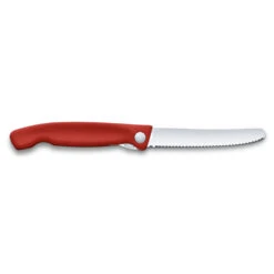 Swiss Classic 4.3" Foldable Serrated Paring Knife By Victorinox 15 Swiss Classic 4.3" Foldable Serrated Paring Knife By Victorinox -Multifunctional Tool Store VF67831F Foldable Serrated Parer Red Open Back
