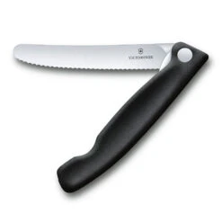 Swiss Classic 4.3" Foldable Serrated Paring Knife By Victorinox 17 Swiss Classic 4.3" Foldable Serrated Paring Knife By Victorinox -Multifunctional Tool Store VF67833F Foldable Serrated Parer Black Open