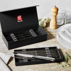 TWIN Stainless Steel 8-Piece Porterhouse Steak Knife Set By Zwilling J.A. Henckels -Multifunctional Tool Store ZH39129850 Lifestyle Shot