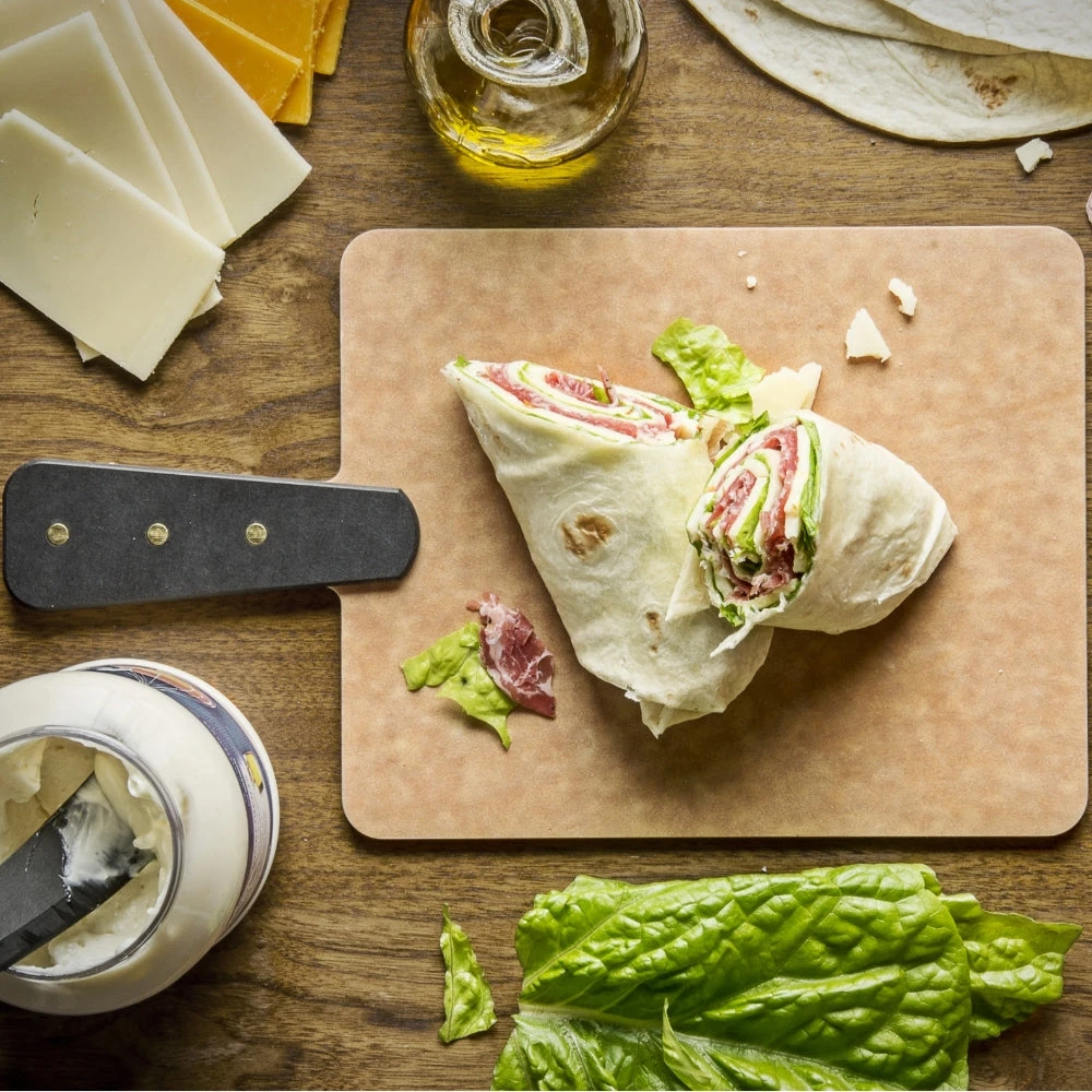 Epicurean Handy Series 9" X 7" Riveted Handle Cutting Board - Natural With Slate Handle 3 Epicurean Handy Series 9" X 7" Riveted Handle Cutting Board - Natural With Slate Handle - Image 3