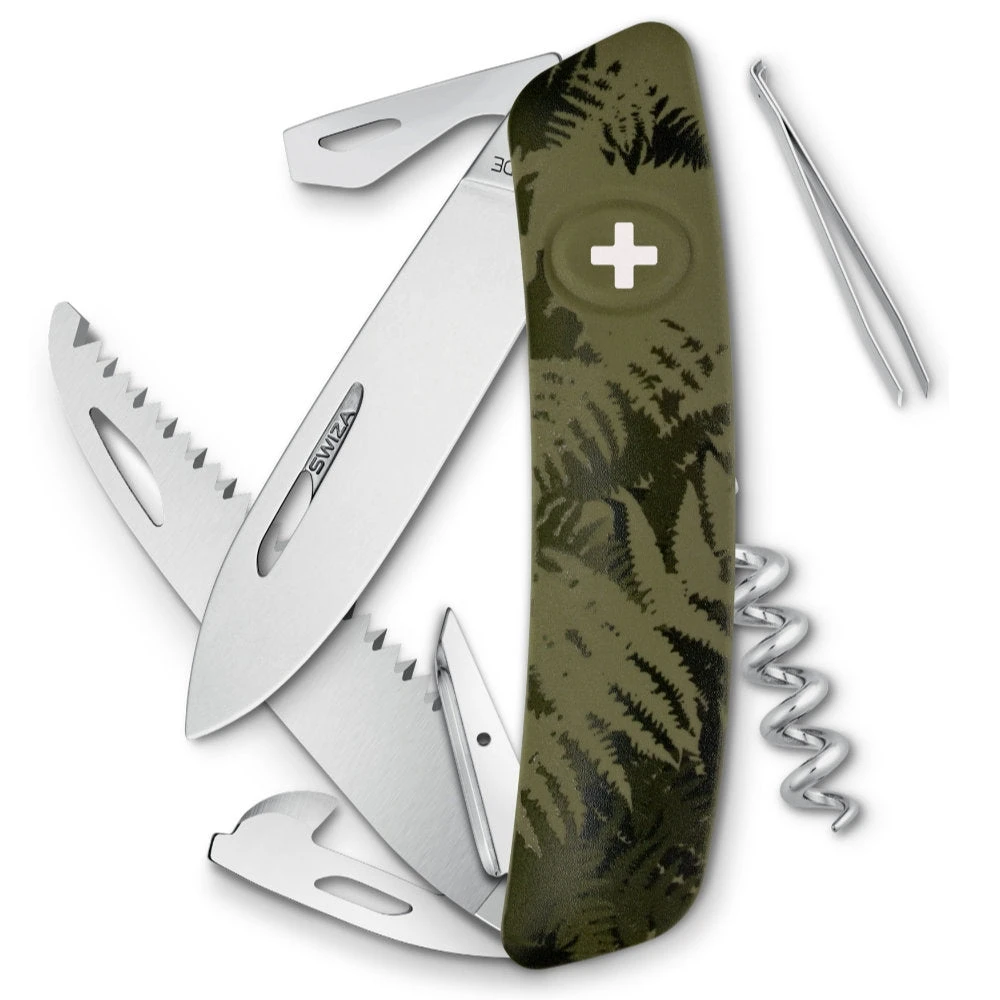 Swiza C05 Swiss Pocket Knife, Olive Fern Camouflage 1 Swiza C05 Swiss Pocket Knife, Olive Fern Camouflage