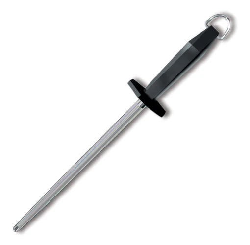 Victorinox 10" Round Regular Cut Sharpening Steel With Black Handle