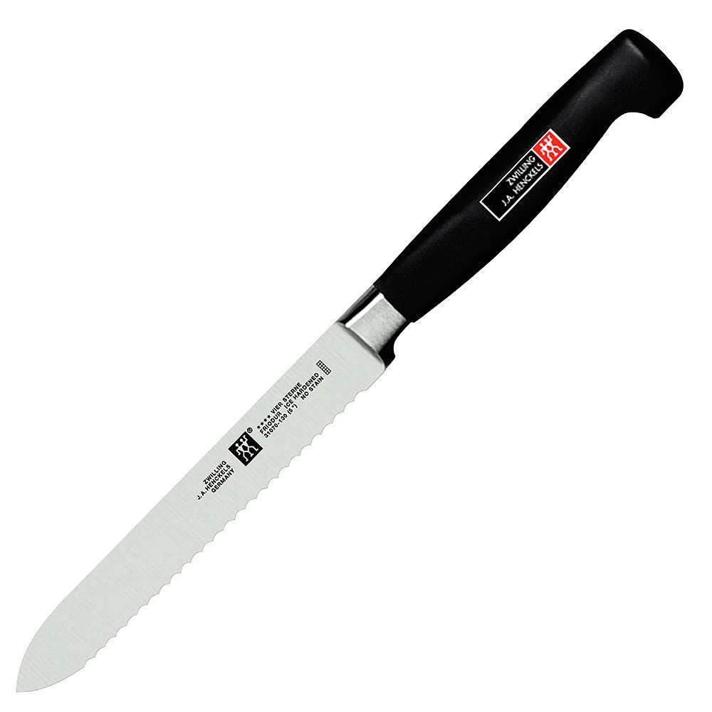 Zwilling TWIN Four Star 5" Serrated Utility Knife 1 Zwilling TWIN Four Star 5" Serrated Utility Knife